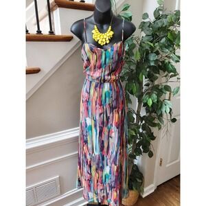 Jack By BB Dakota Multicolor Polyester Sweetheart Neck Sleeveless Maxi Dress 6